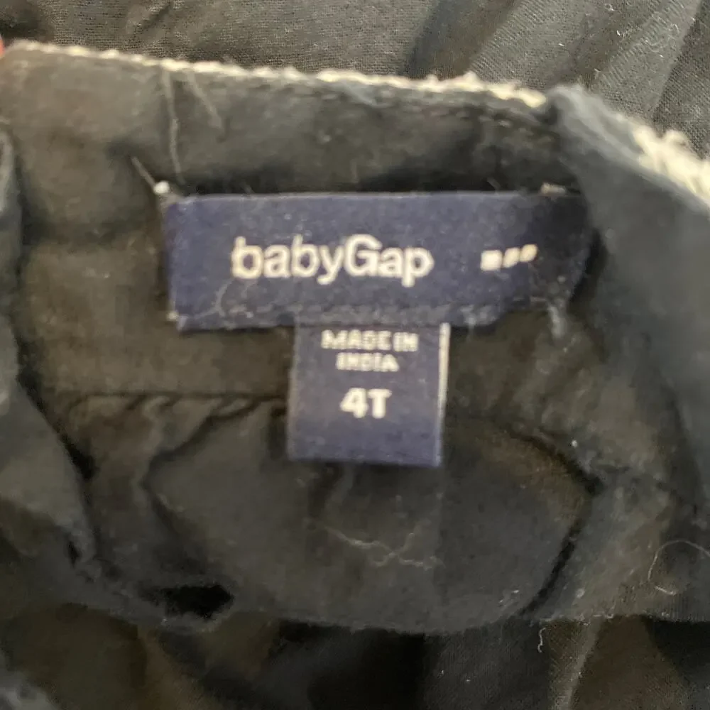 Baby GAP Factory Black & White Sleeveless Embroidered A-Line Dress EUC Sz 4T - Picture 5 of 7